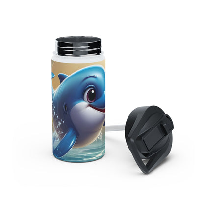 Dolphin Stainless Steel Water Bottle, Standard Lid