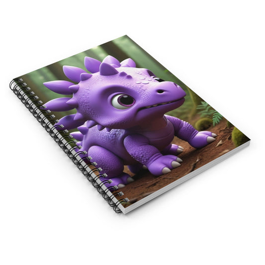 Groovy Grape Dinosaur Spiral Notebook - Ruled Line