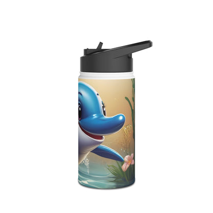 Dolphin Stainless Steel Water Bottle, Standard Lid