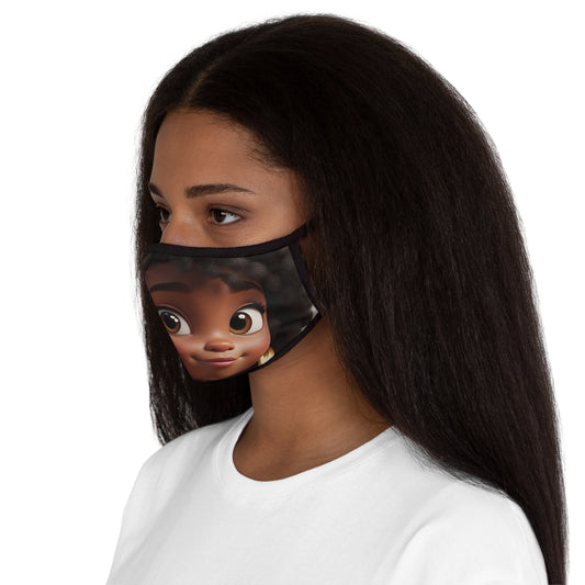 Cute African American Girl Fitted Polyester Face Mask