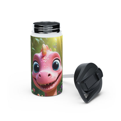 Pink Tyrannosaurus Stainless Steel Water Bottle, Standard Lid