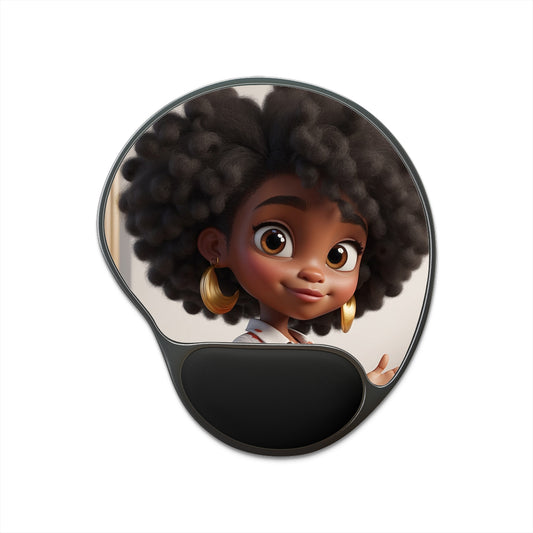 Beautiful African American Girl Mouse Pad With Wrist Rest