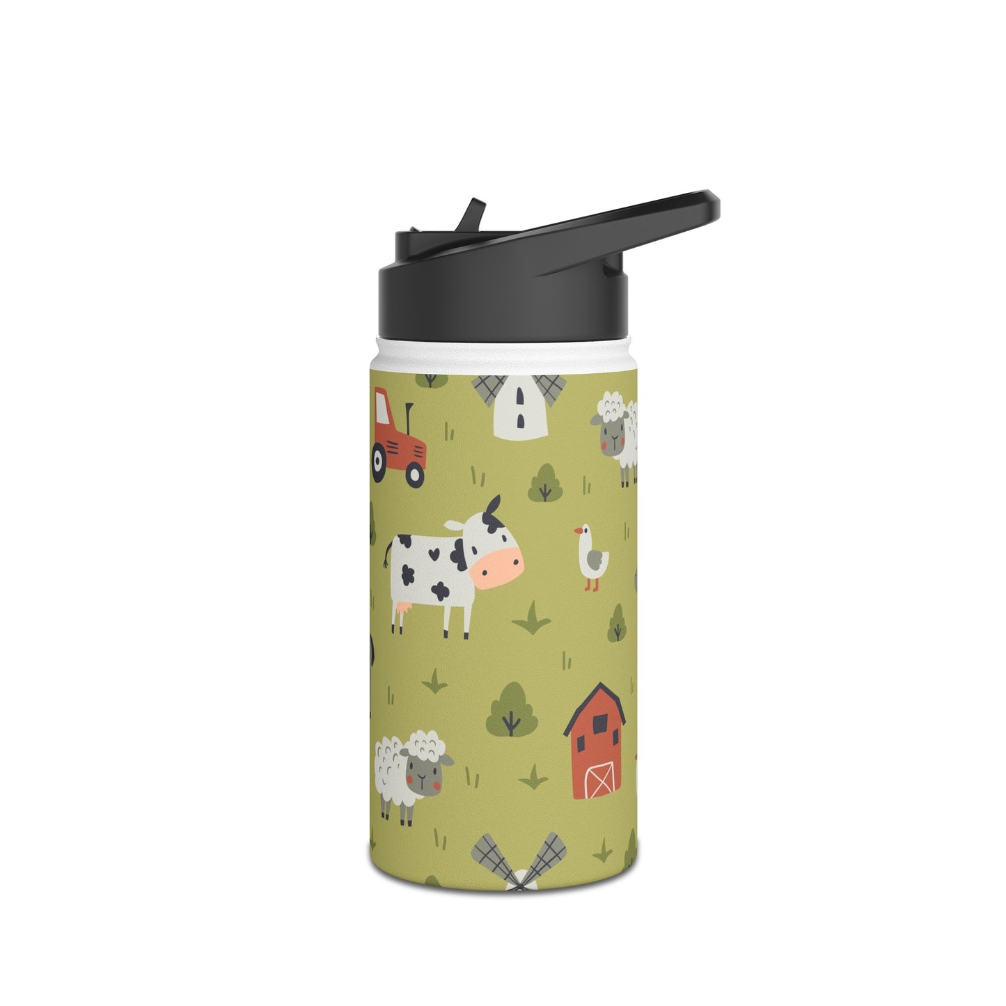 Farm Life Stainless Steel Water Bottle, Standard Lid