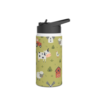 Farm Life Stainless Steel Water Bottle, Standard Lid