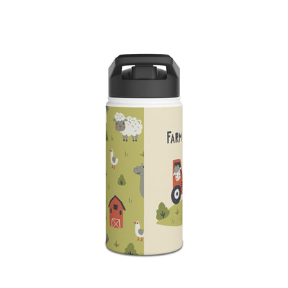 Farm Life Stainless Steel Water Bottle, Standard Lid