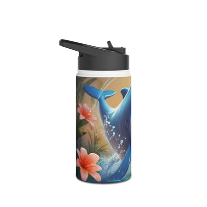 Dolphin Stainless Steel Water Bottle, Standard Lid