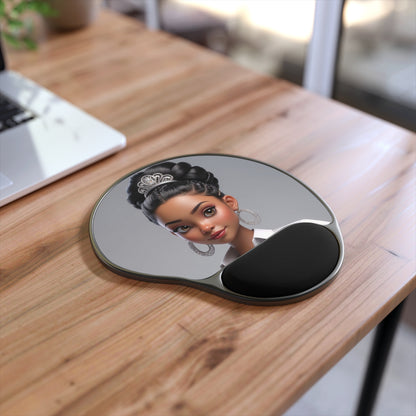 Beautiful Black Girl Mouse Pad With Wrist Rest