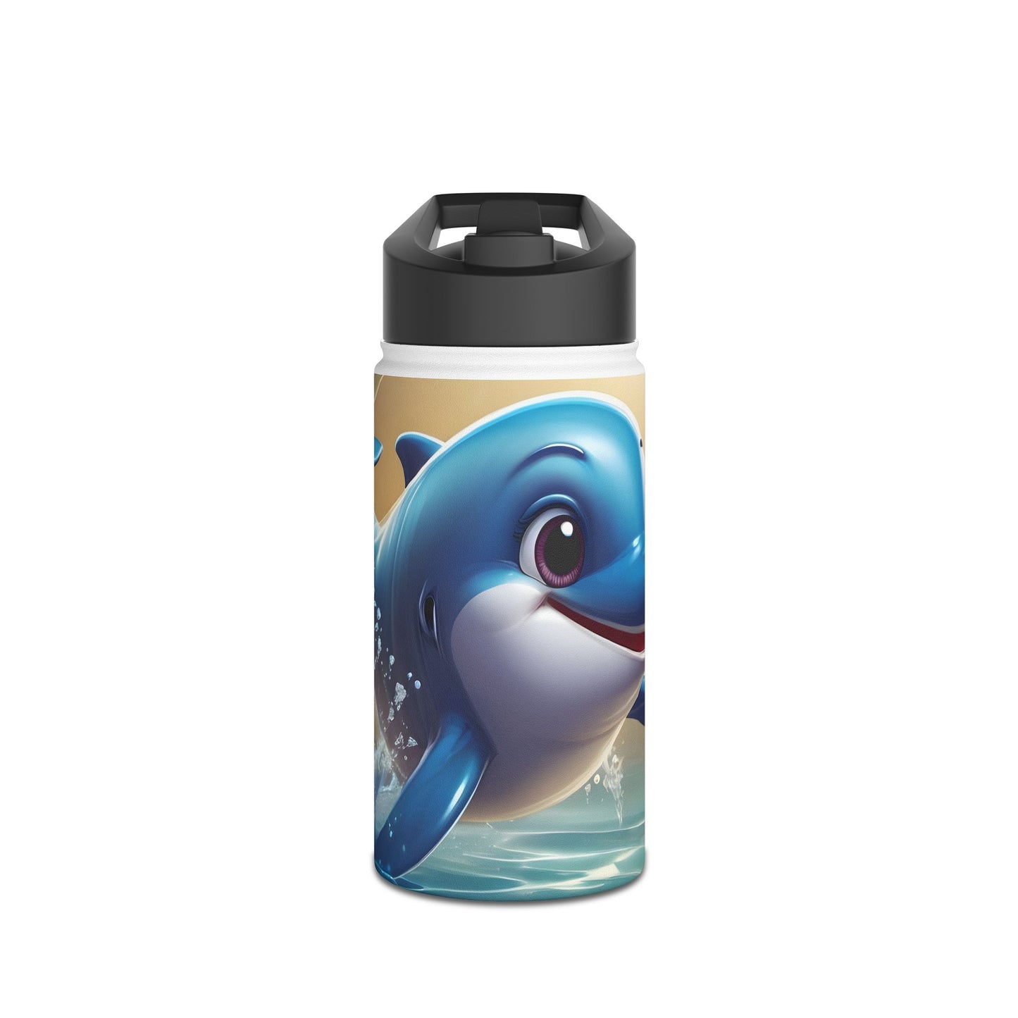 Dolphin Stainless Steel Water Bottle, Standard Lid