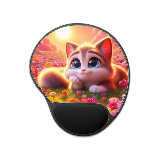 Cute Cat Mouse Pad with Wrist Rest