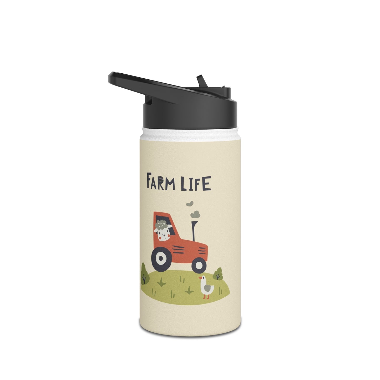 Farm Life Stainless Steel Water Bottle, Standard Lid