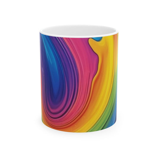 Rainbow Ceramic Mug, (11oz, 15oz)