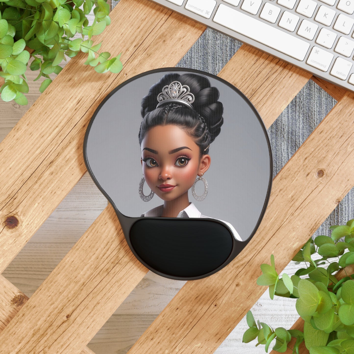 Beautiful Black Girl Mouse Pad With Wrist Rest